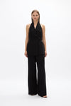 Orion Pant: relaxed black pant with drawstring waist tie for a flattering fit and versatile styling.