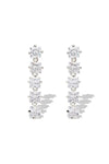 Attie Drop Earring: Silver cubic zirconia drop earrings, perfect to accessorise for formal events. 